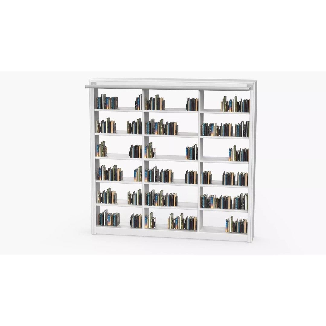 Library Furniture Set 3D Model – Modern Interior Components, FBX - View 10
