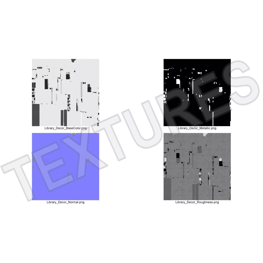 Library Furniture Set 3D Model – Modern Interior Components, FBX - View 20