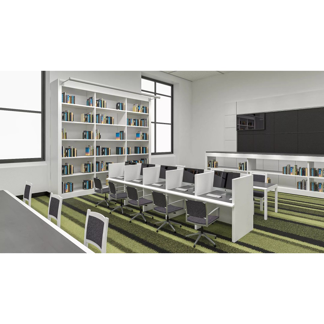 Library Furniture Set 3D Model – Modern Interior Components, FBX - View 4