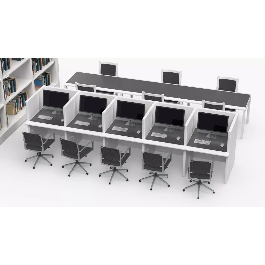 Library Furniture Set 3D Model – Modern Interior Components, FBX - View 7