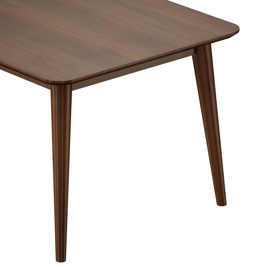 Tate Walnut Dining Table 3D Model – Midcentury Extendable Design, FBX - View 11