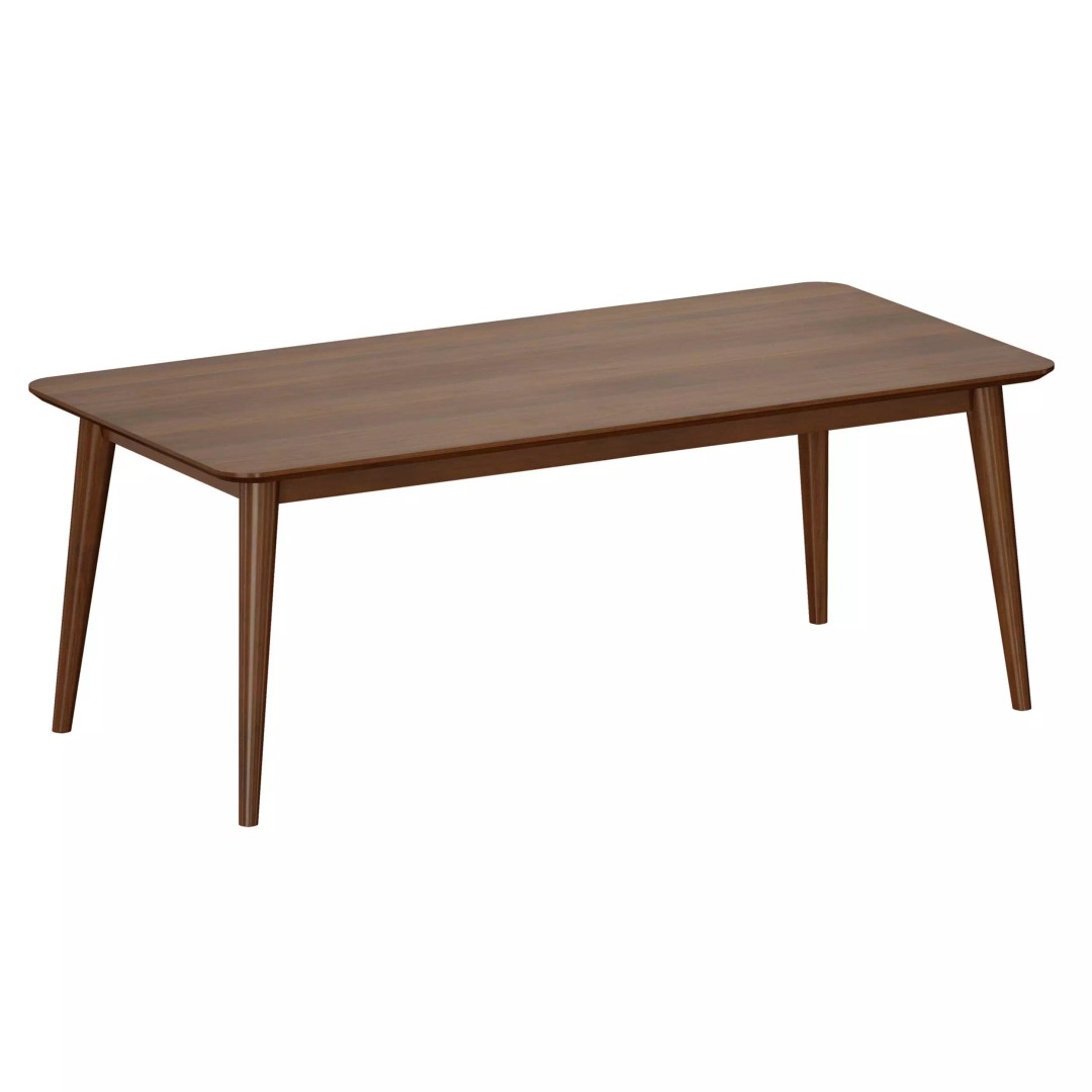 Tate Walnut Dining Table 3D Model – Midcentury Extendable Design, FBX - View 2