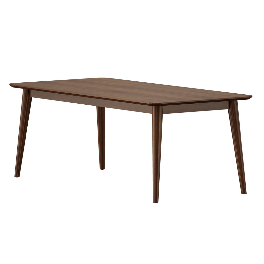 Tate Walnut Dining Table 3D Model – Midcentury Extendable Design, FBX - View 9