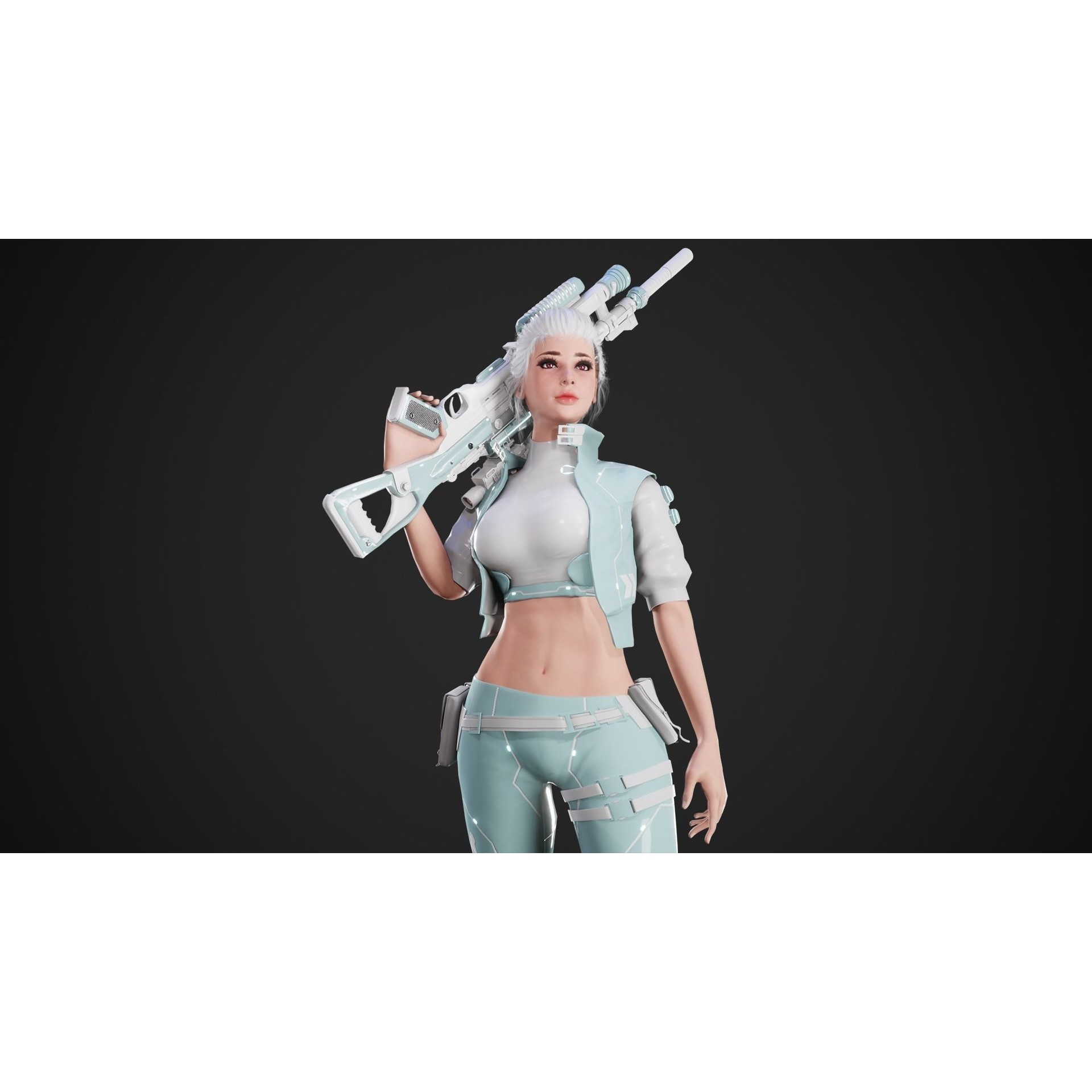 Cyberpunk NYX Robot - Low-Poly Game-Ready 3D Model - View 10
