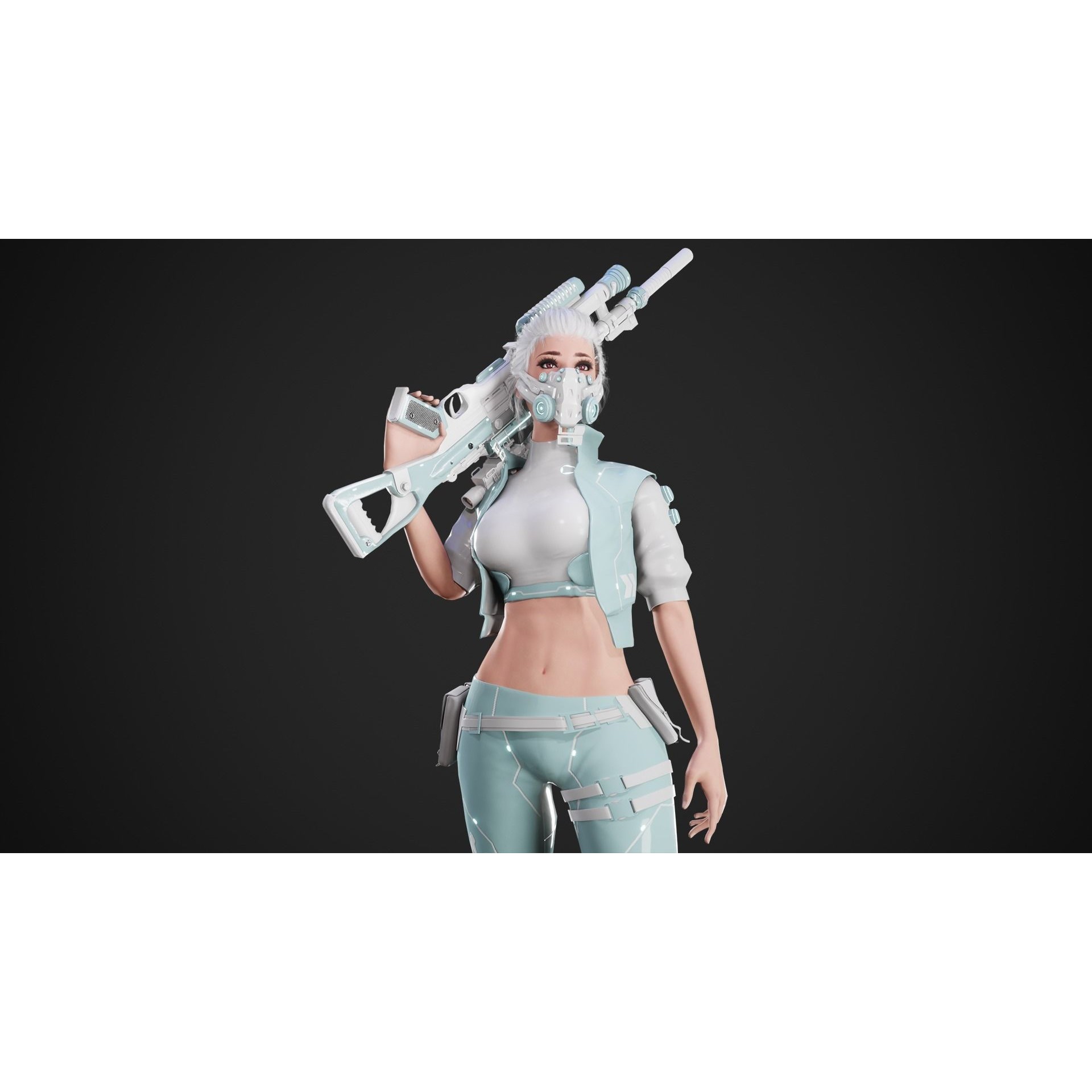 Cyberpunk NYX Robot - Low-Poly Game-Ready 3D Model - View 11