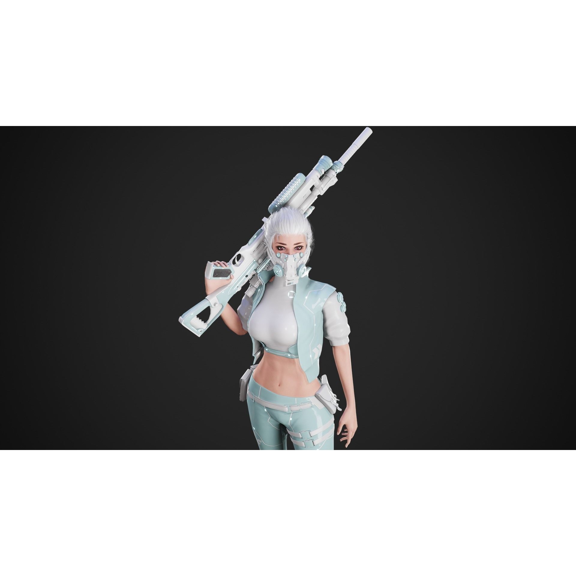 Cyberpunk NYX Robot - Low-Poly Game-Ready 3D Model - View 13
