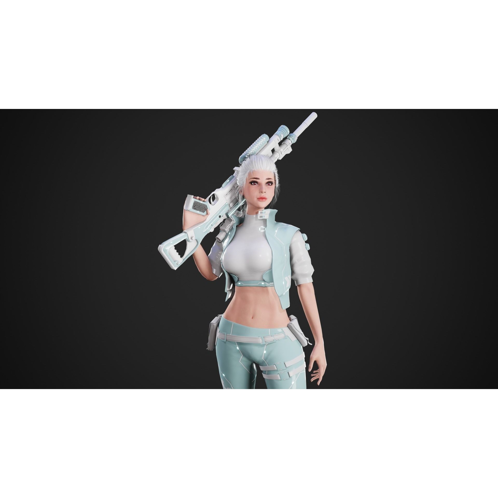 Cyberpunk NYX Robot - Low-Poly Game-Ready 3D Model - View 3