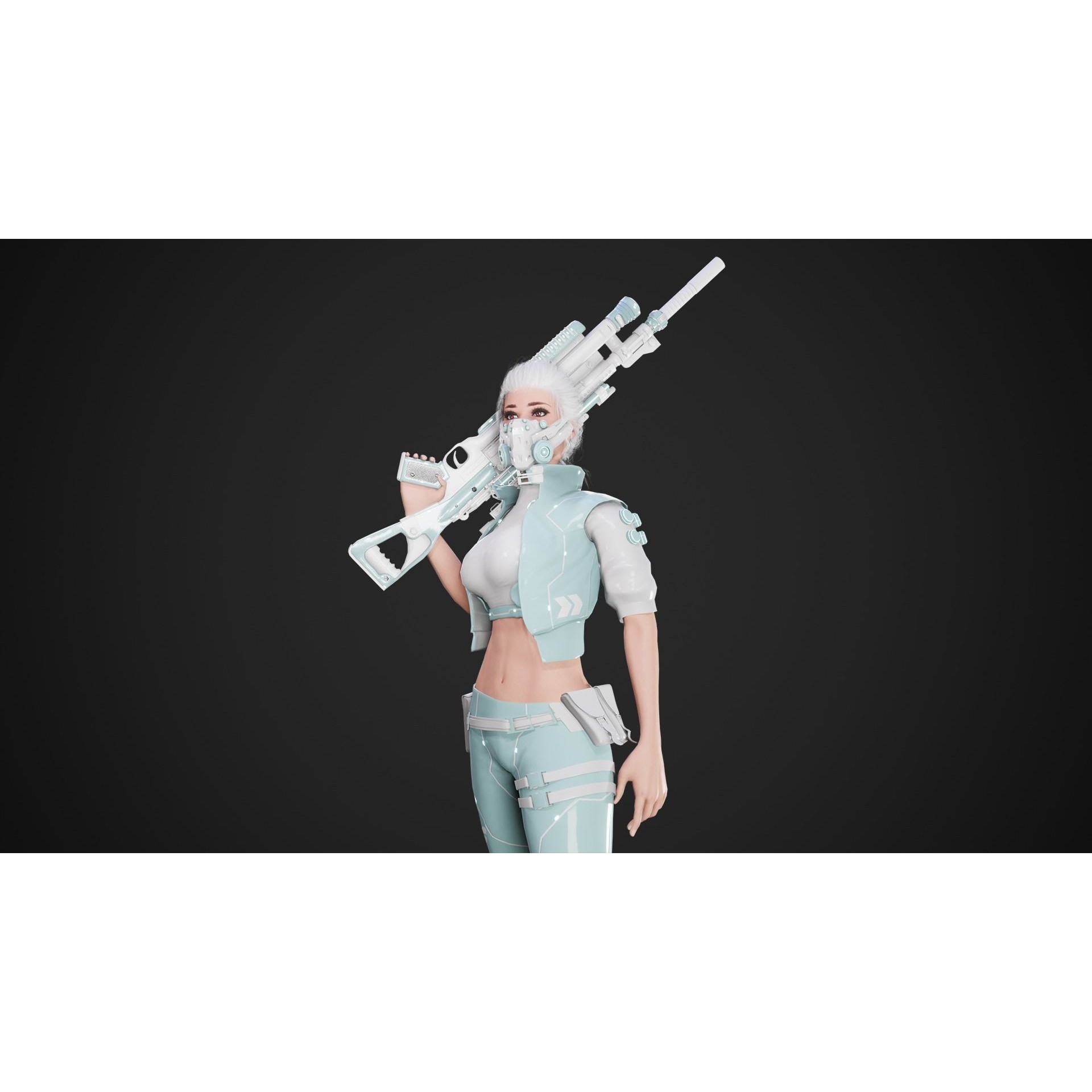 Cyberpunk NYX Robot - Low-Poly Game-Ready 3D Model - View 5
