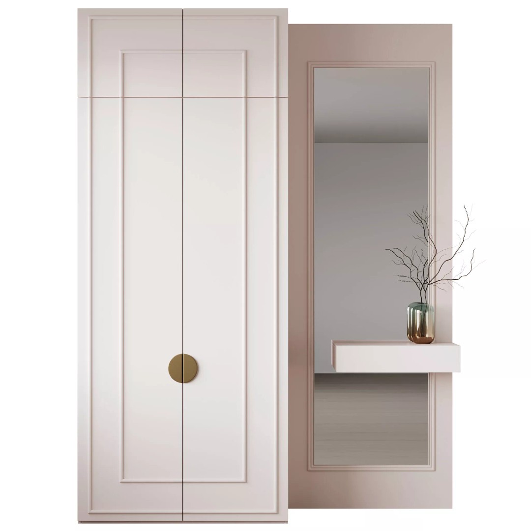 Neoclassical Hallway 3D Model – Elegant Furniture Set, FBX & OBJ - View 5