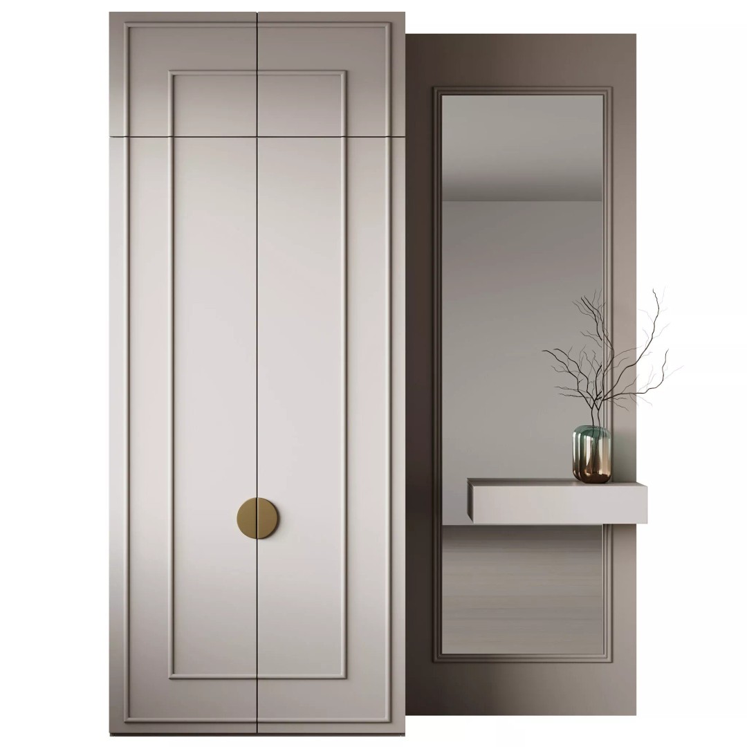 Neoclassical Hallway 3D Model – Elegant Furniture Set, FBX & OBJ - View 6