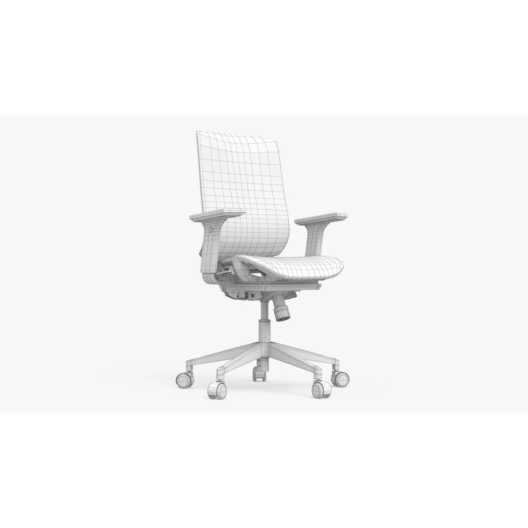Office Chair 3D Model – Low Poly Ergonomic Furniture with PBR Textures - View 16