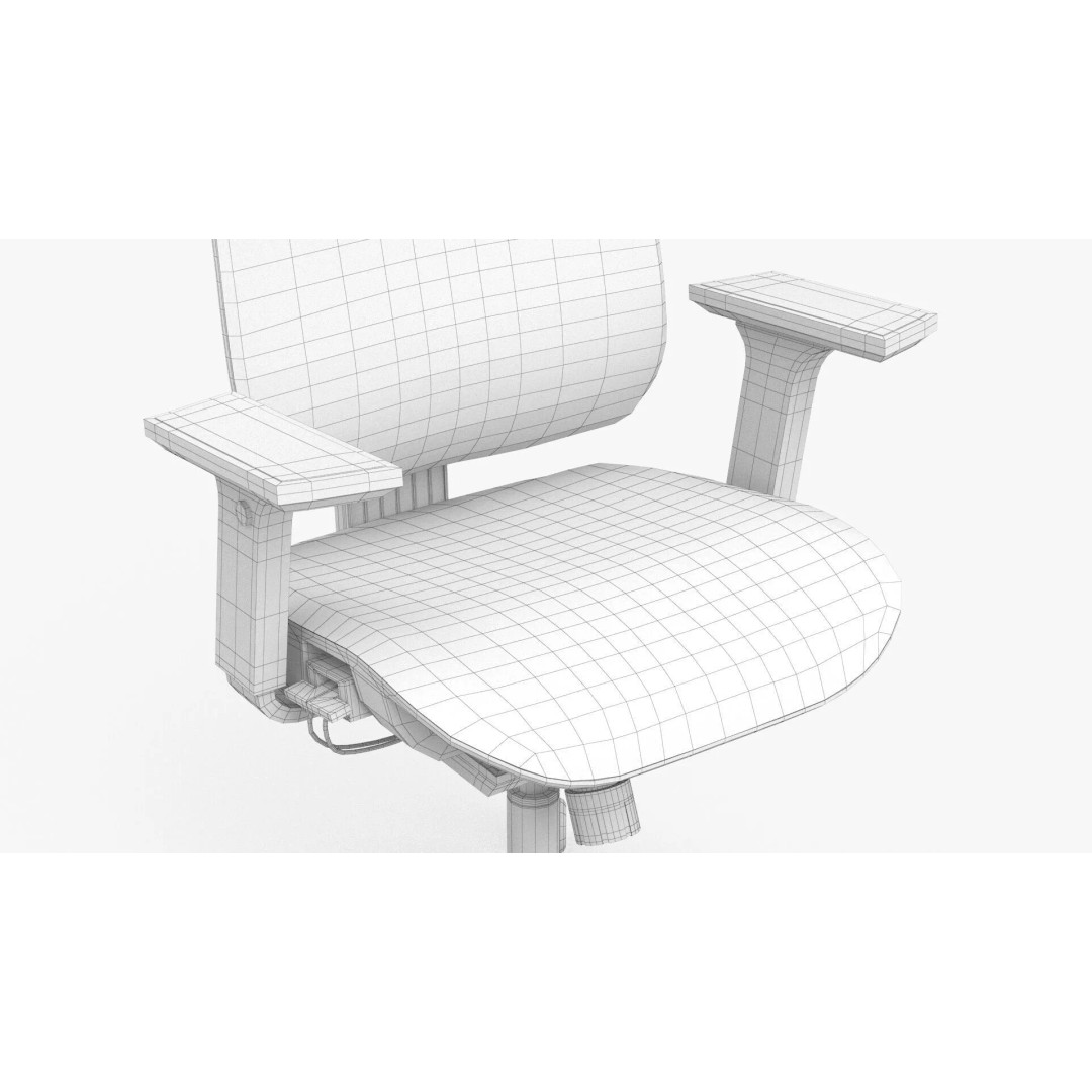 Office Chair 3D Model – Low Poly Ergonomic Furniture with PBR Textures - View 17