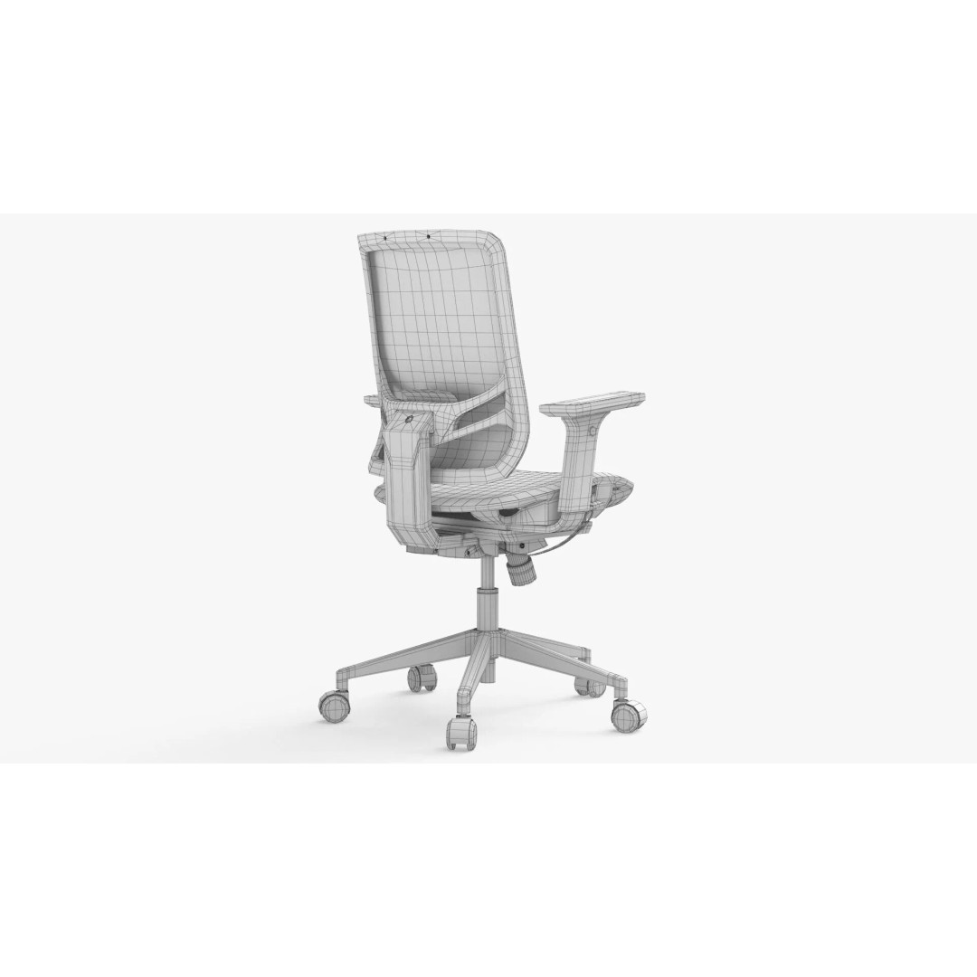 Office Chair 3D Model – Low Poly Ergonomic Furniture with PBR Textures - View 19