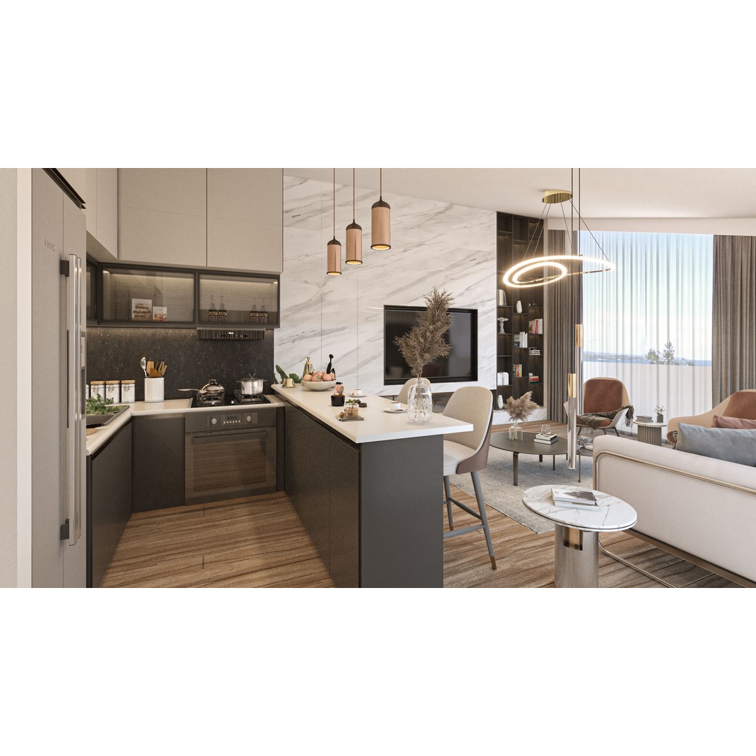 Penthouse Living Room 3D Model – Realistic Interior Design, FBX, OBJ - View 4