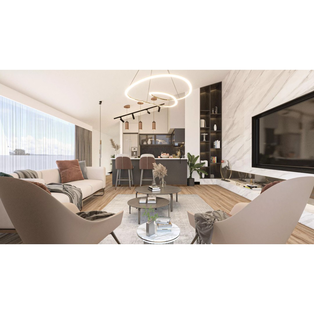 Penthouse Living Room 3D Model – Realistic Interior Design, FBX, OBJ - View 5