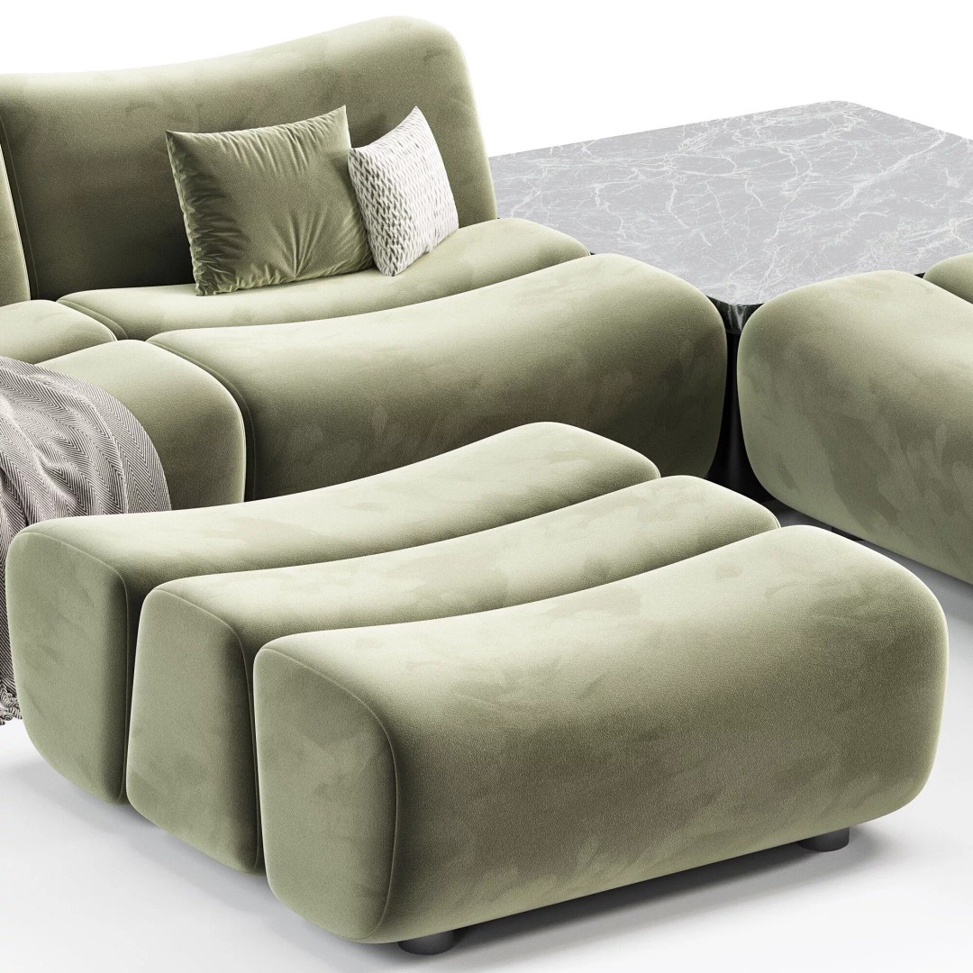 Poliform Ernest Modular Sofa 3D Model – Modern Design, OBJ & 3Ds Max - View 7