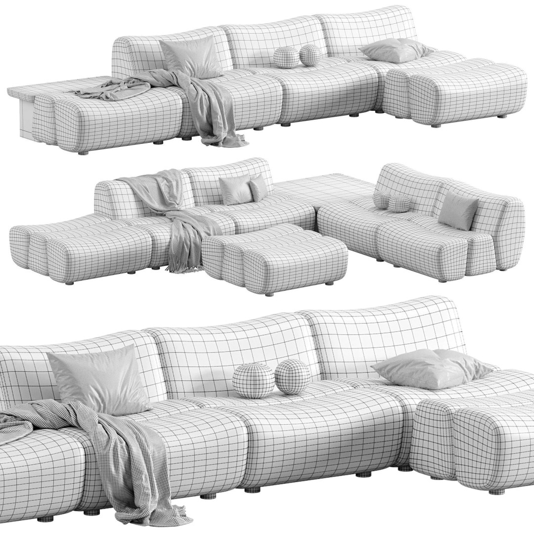 Poliform Ernest Modular Sofa 3D Model – Modern Design, OBJ & 3Ds Max - View 8