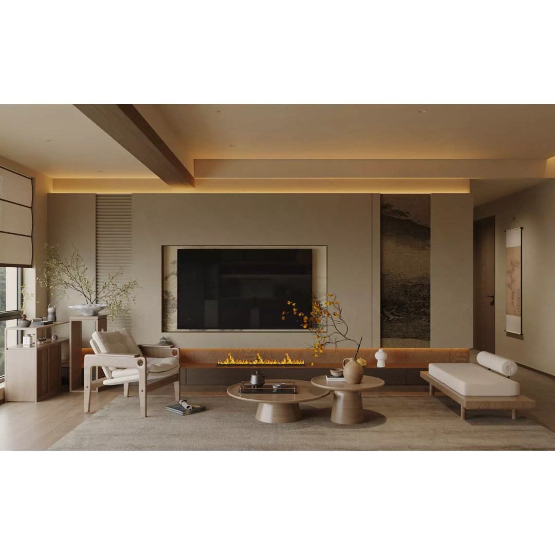 Chinese Song-Style Living and Dining Room 3D Model – Elegant Wood Furniture - View 3