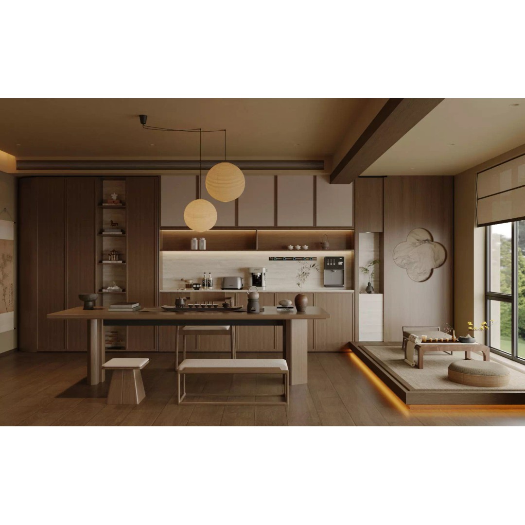 Chinese Song-Style Living and Dining Room 3D Model – Elegant Wood Furniture - View 4