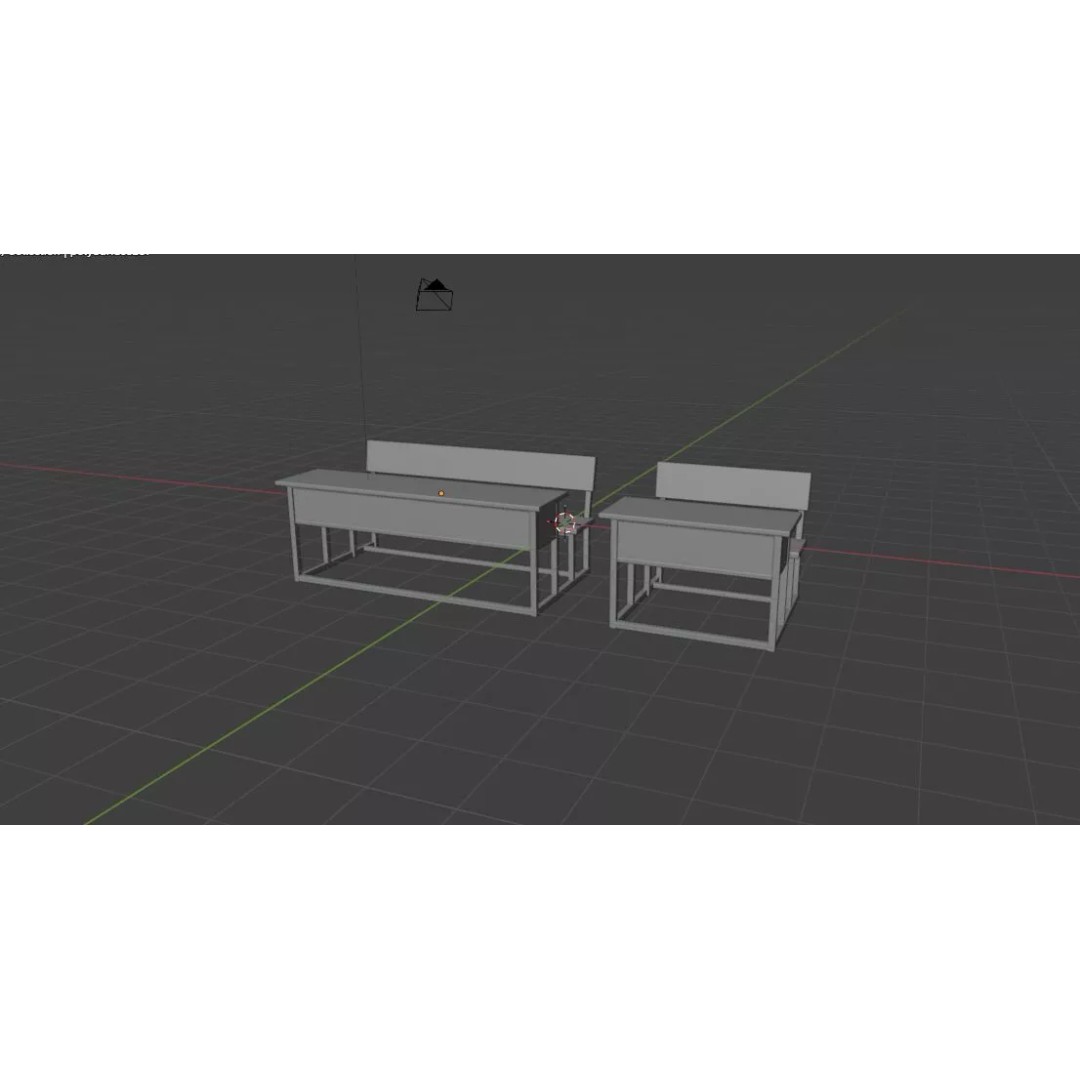 Student Desk 3D Model – Realistic Furniture for Education, FBX, Blender - View 14