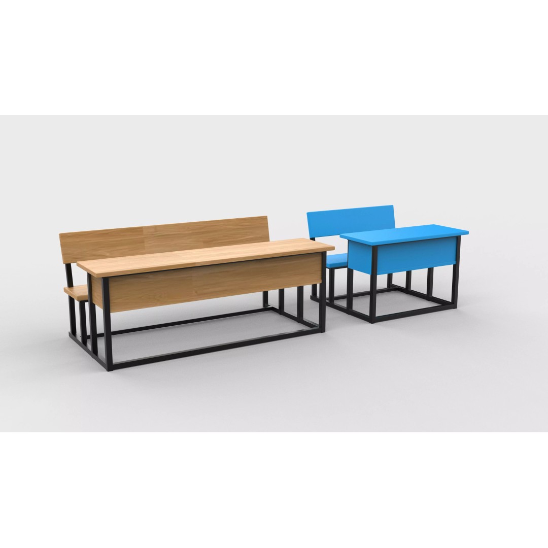 Student Desk 3D Model – Realistic Furniture for Education, FBX, Blender - View 2
