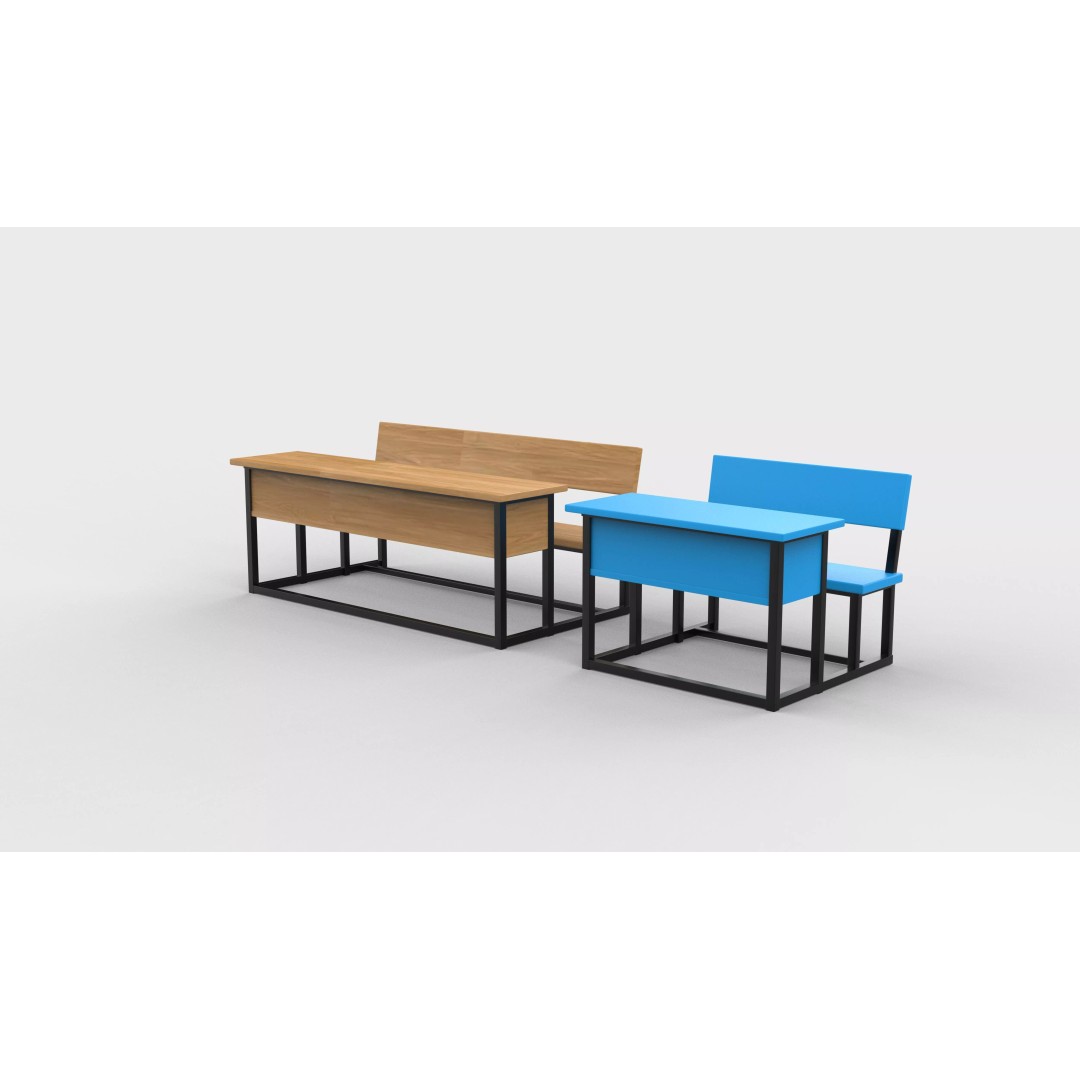 Student Desk 3D Model – Realistic Furniture for Education, FBX, Blender - View 3