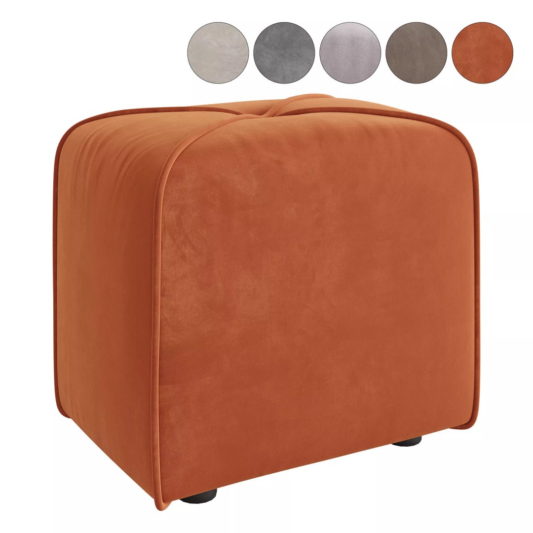 Sigur Pouf 3D Model – Modern Soft Seating Set, FBX & OBJ - View 3