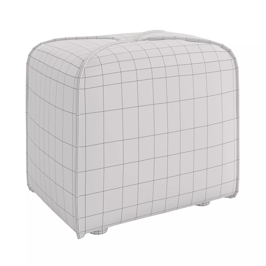 Sigur Pouf 3D Model – Modern Soft Seating Set, FBX & OBJ - View 7