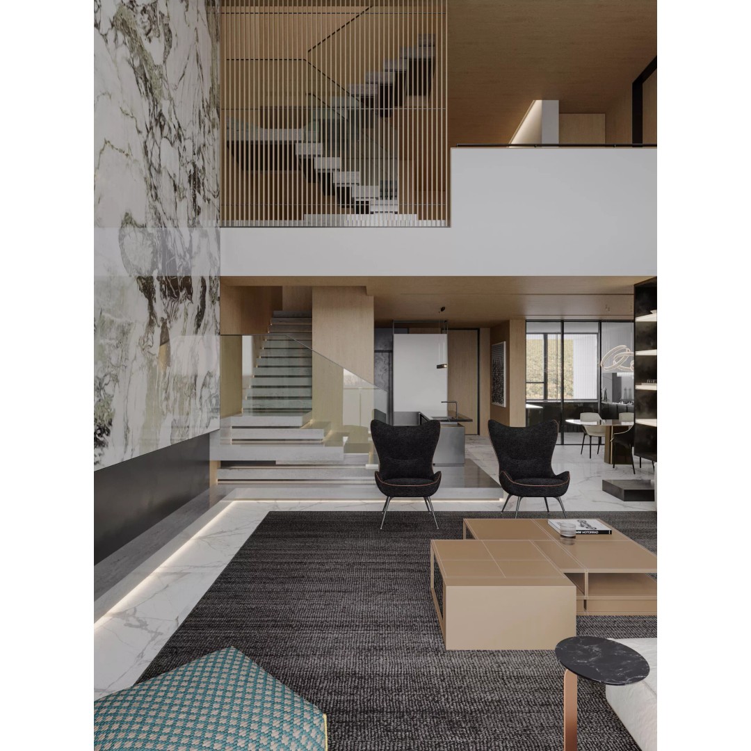 Modern Villa 3D Model – Luxurious Interior Scene with PBR Textures