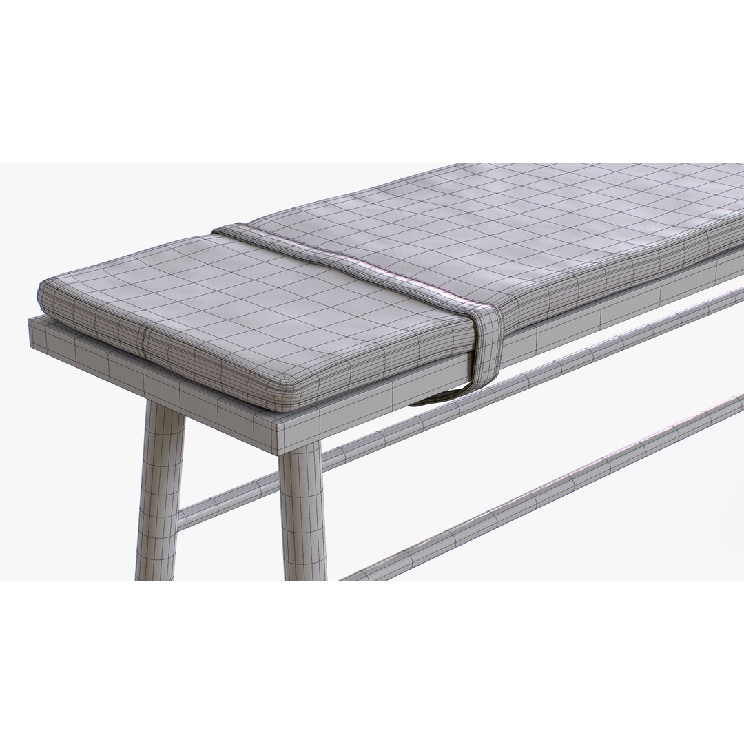 Oak Bench 3D Model – Low Poly Furniture Asset, PBR Textures - View 10