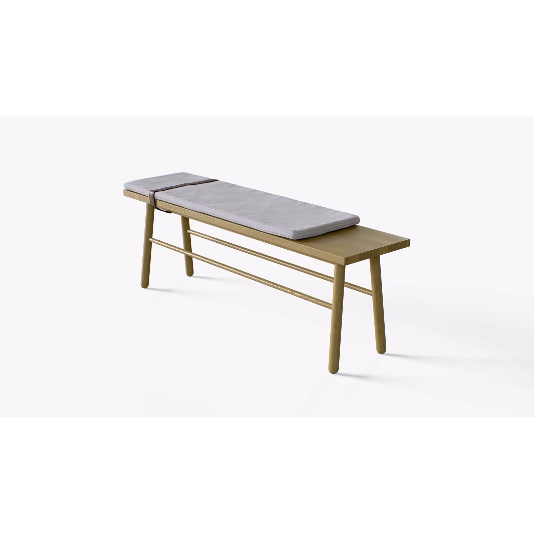 Oak Bench 3D Model – Low Poly Furniture Asset, PBR Textures - View 2