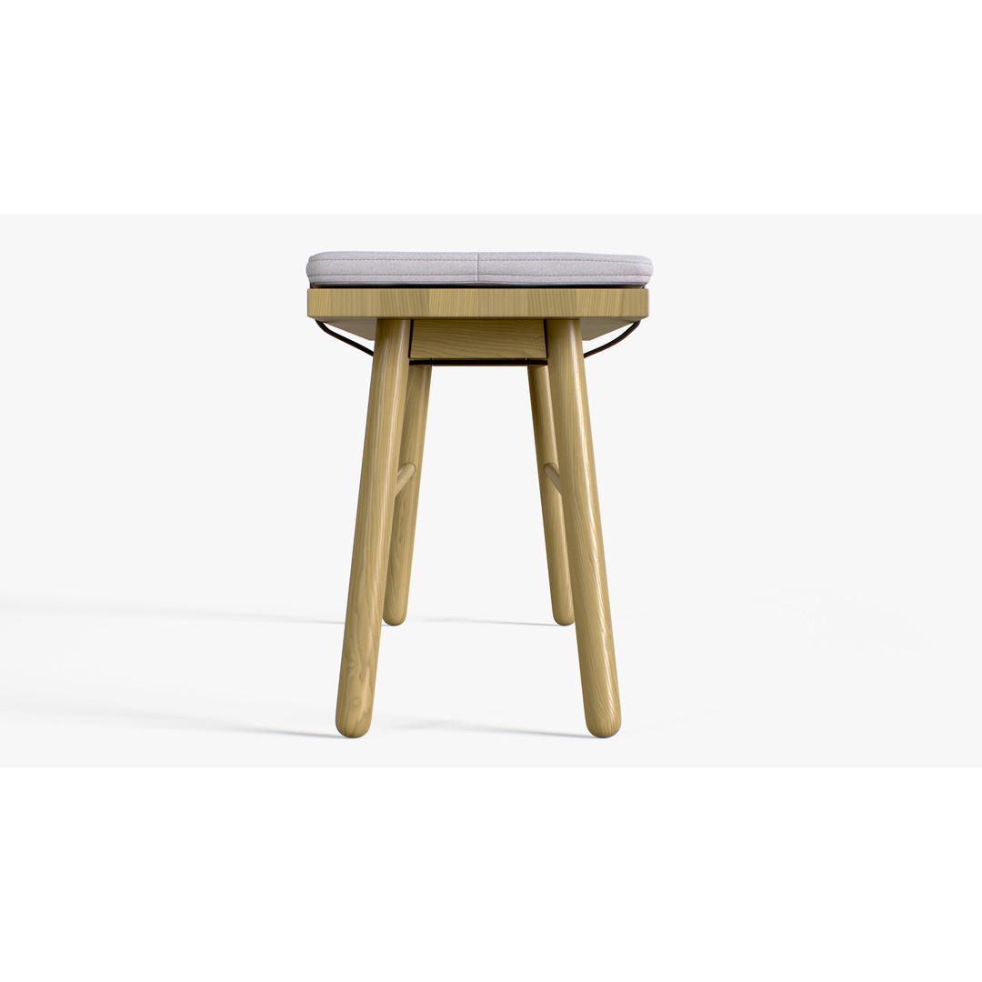 Oak Bench 3D Model – Low Poly Furniture Asset, PBR Textures - View 5