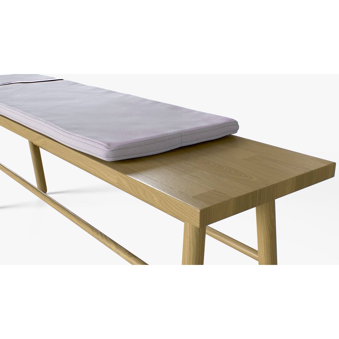 Oak Bench 3D Model – Low Poly Furniture Asset, PBR Textures - View 7