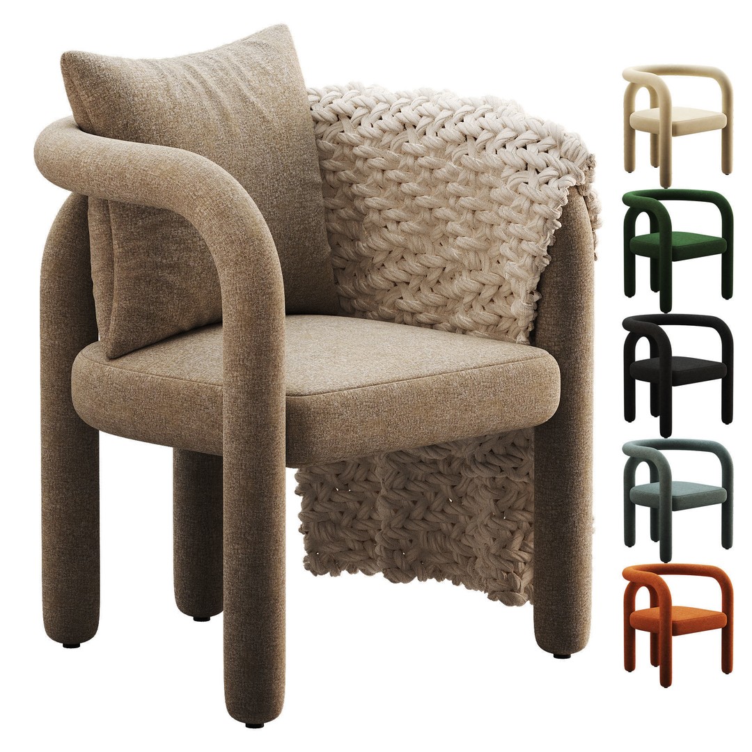 Vatican Chair 3D Model – Low Poly Armchair with PBR Textures - View 3