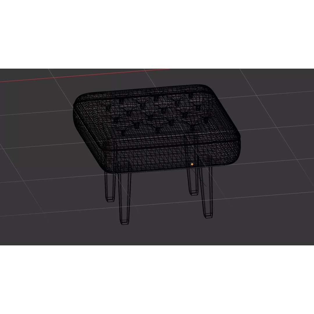 Modern Tufted Accent Chair 3D Model – Stylish Furniture Set with Ottoman - View 14