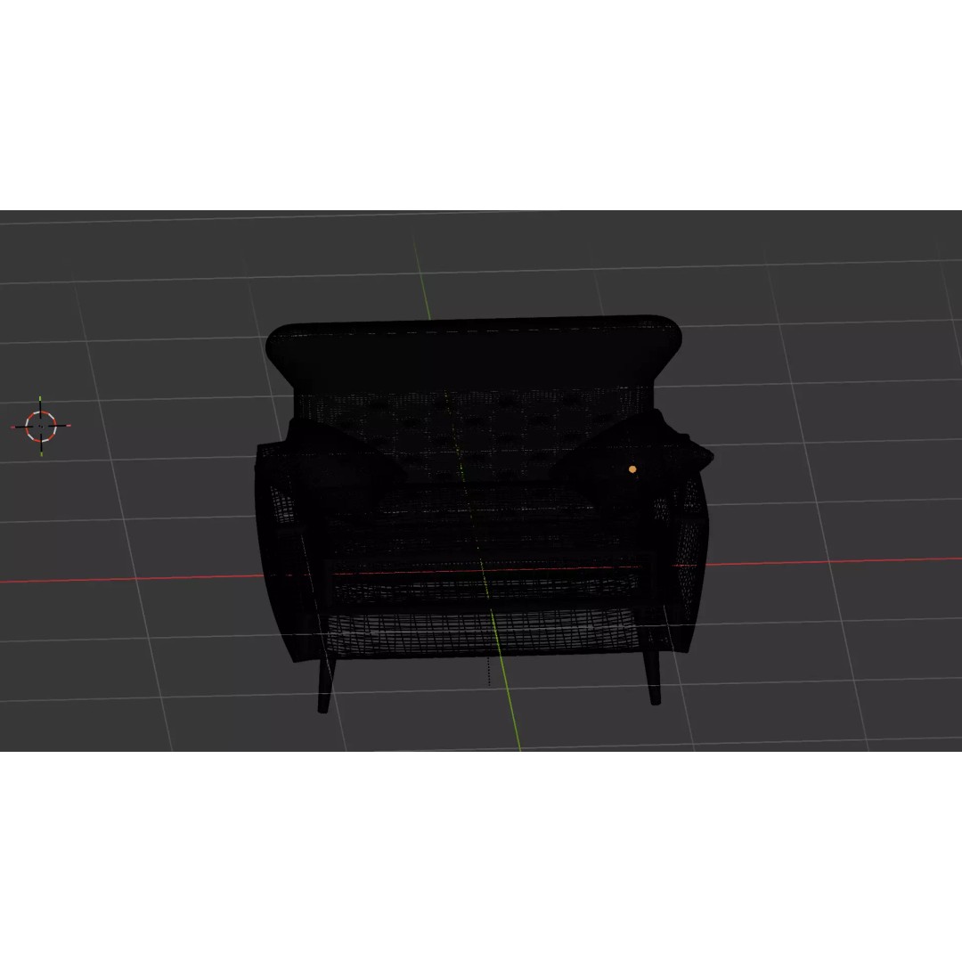 Modern Tufted Accent Chair 3D Model – Stylish Furniture Set with Ottoman - View 17