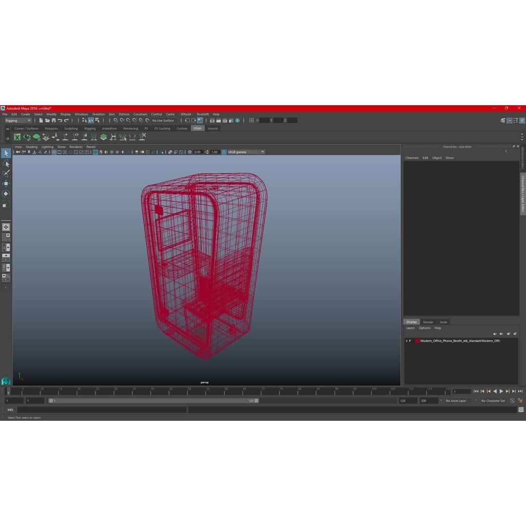 Wooden Office Phone Booth 3D Model – PBR Textured Privacy Pod, FBX, OBJ - View 22