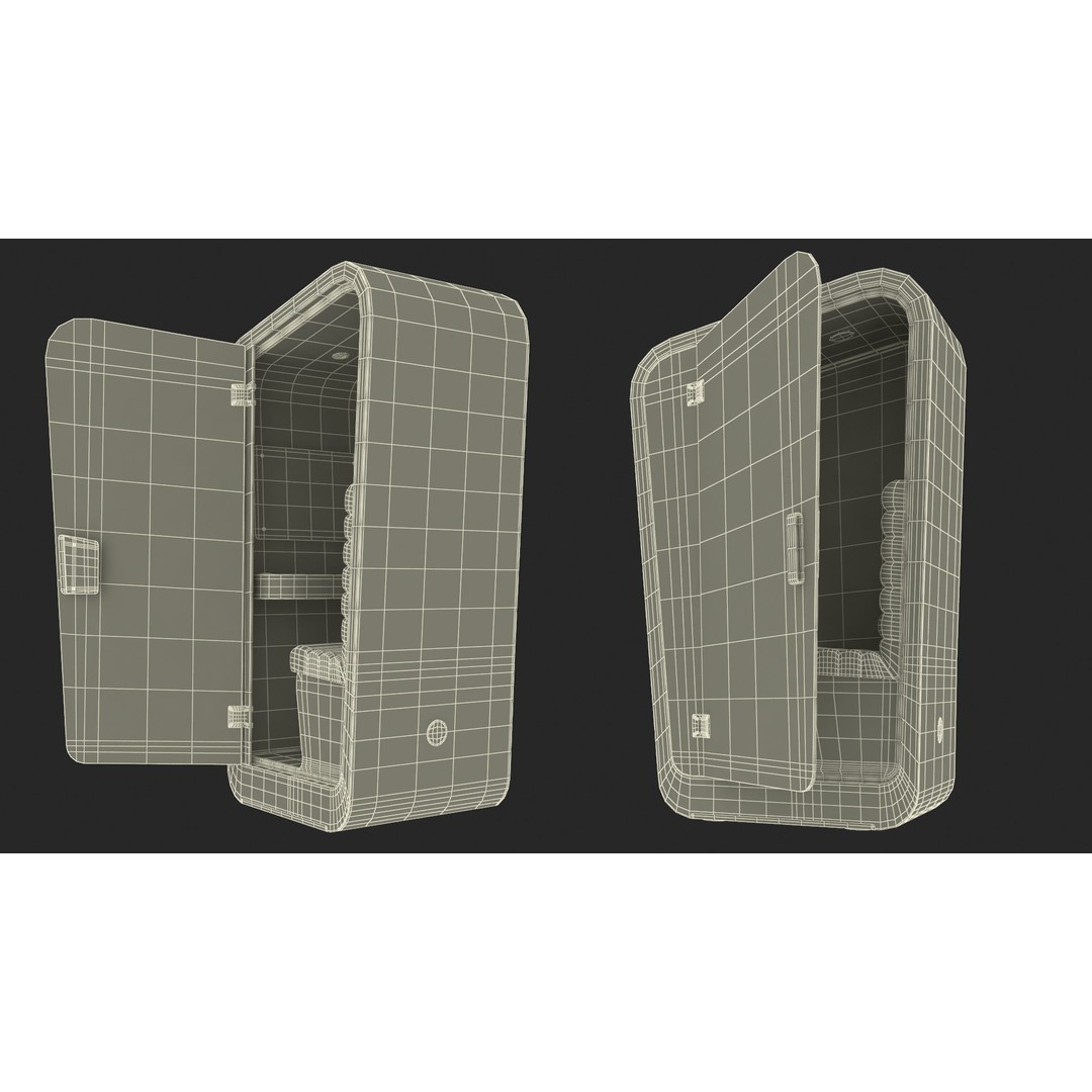 Wooden Office Phone Booth 3D Model – PBR Textured Privacy Pod, FBX, OBJ - View 32
