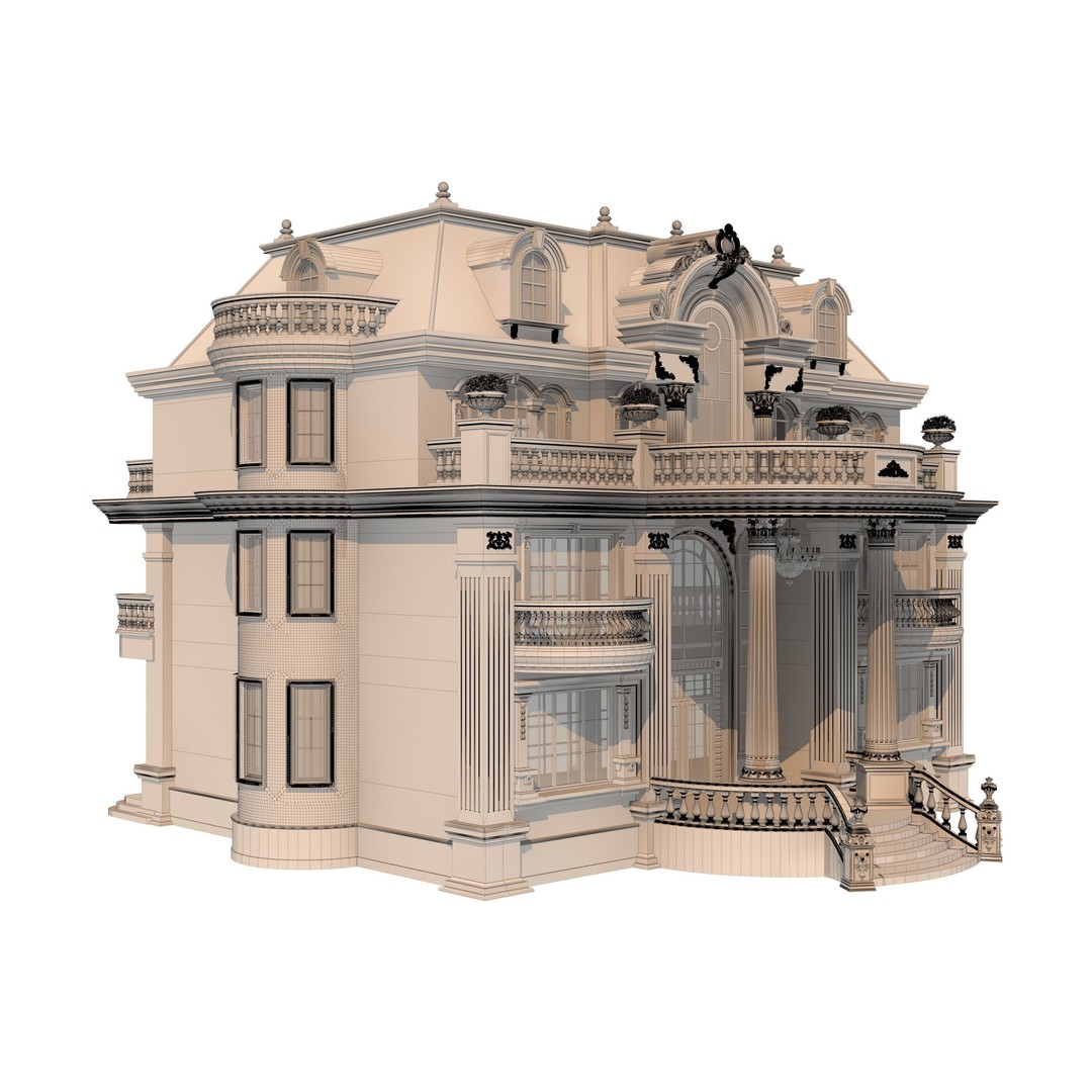 Luxury Villa 3D Model – High Poly Architectural Asset, FBX, OBJ - View 10