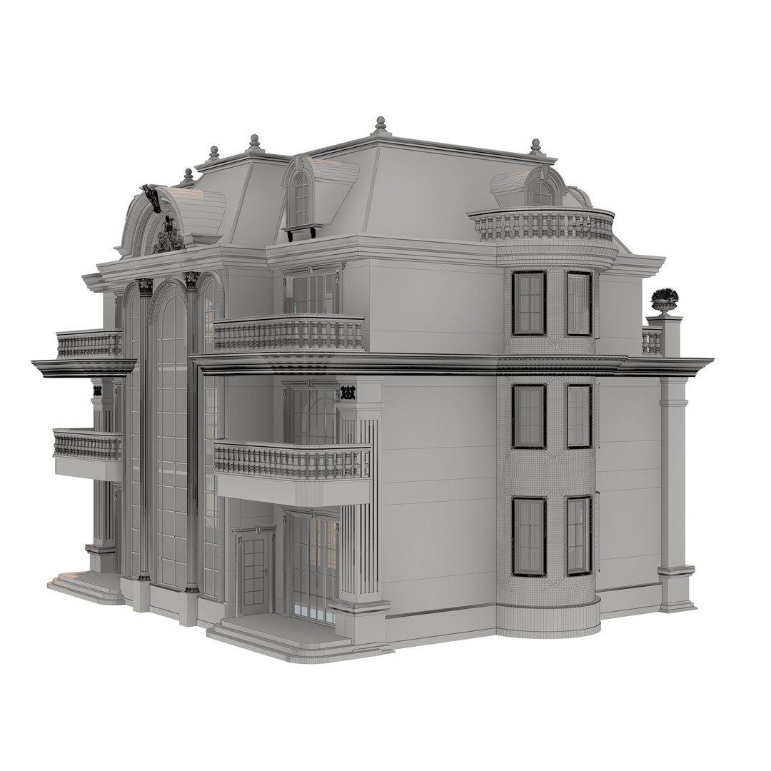 Luxury Villa 3D Model – High Poly Architectural Asset, FBX, OBJ - View 11