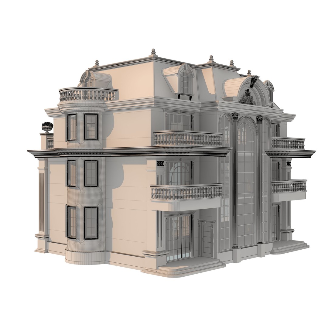 Luxury Villa 3D Model – High Poly Architectural Asset, FBX, OBJ - View 12