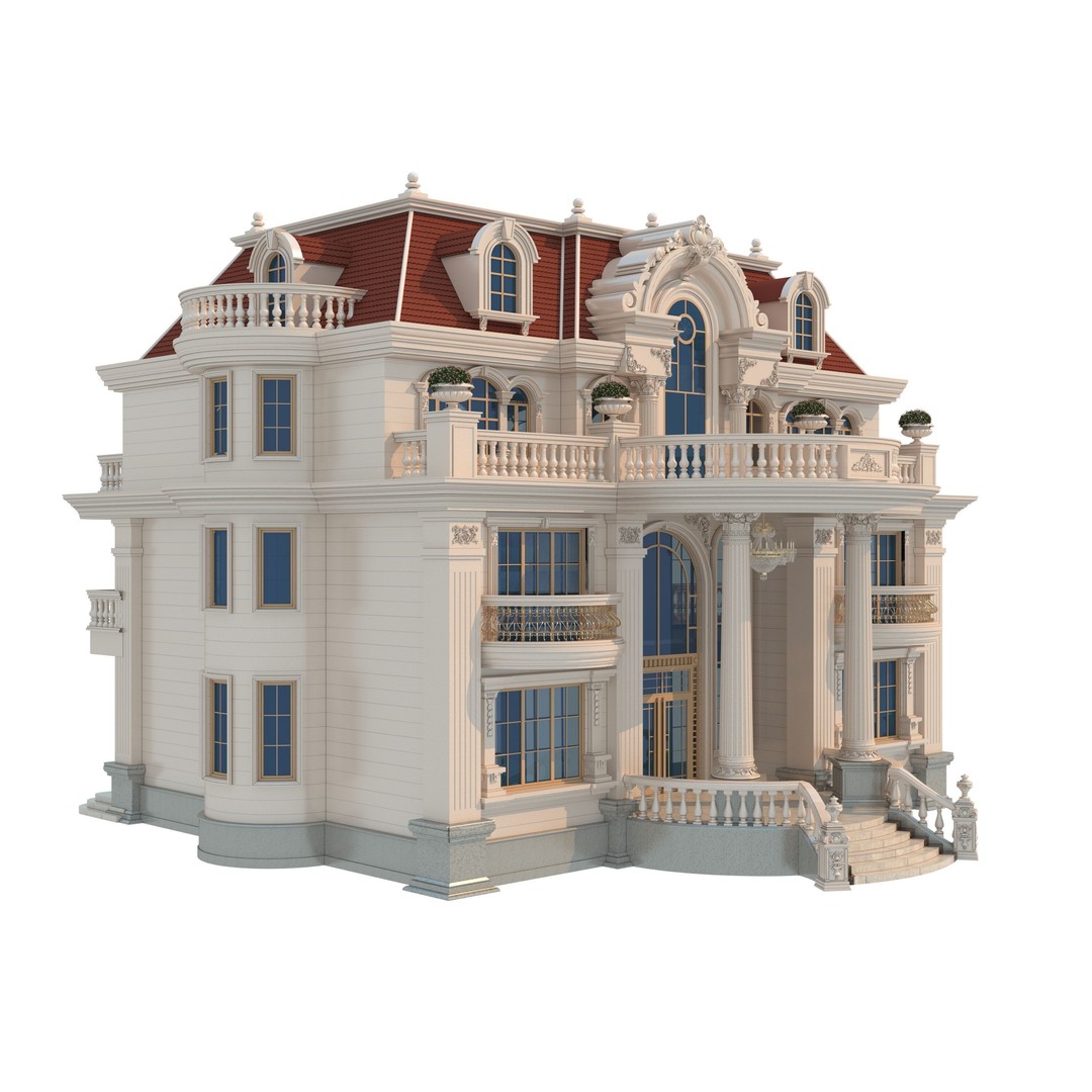 Luxury Villa 3D Model – High Poly Architectural Asset, FBX, OBJ - View 4