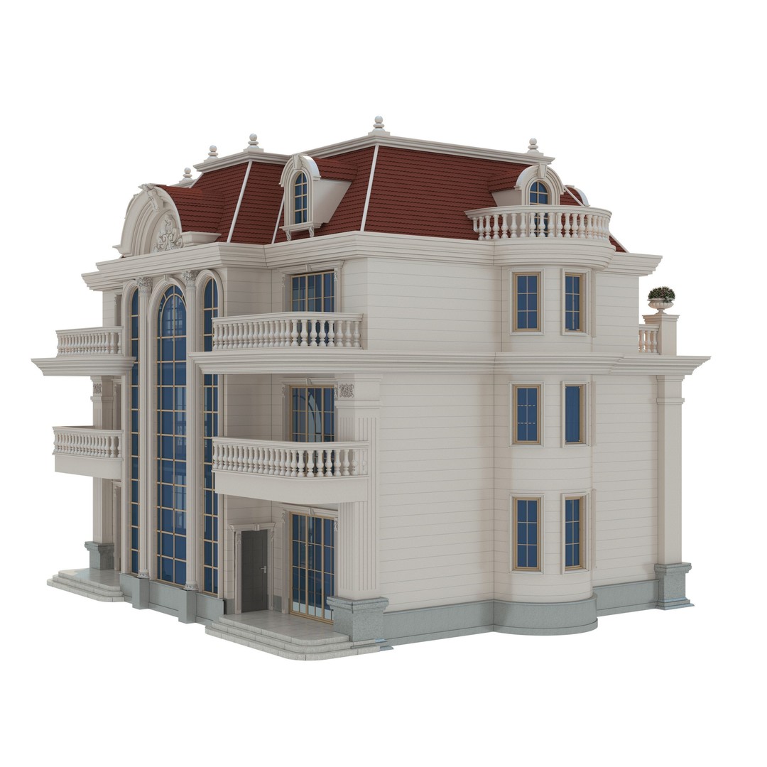 Luxury Villa 3D Model – High Poly Architectural Asset, FBX, OBJ - View 5