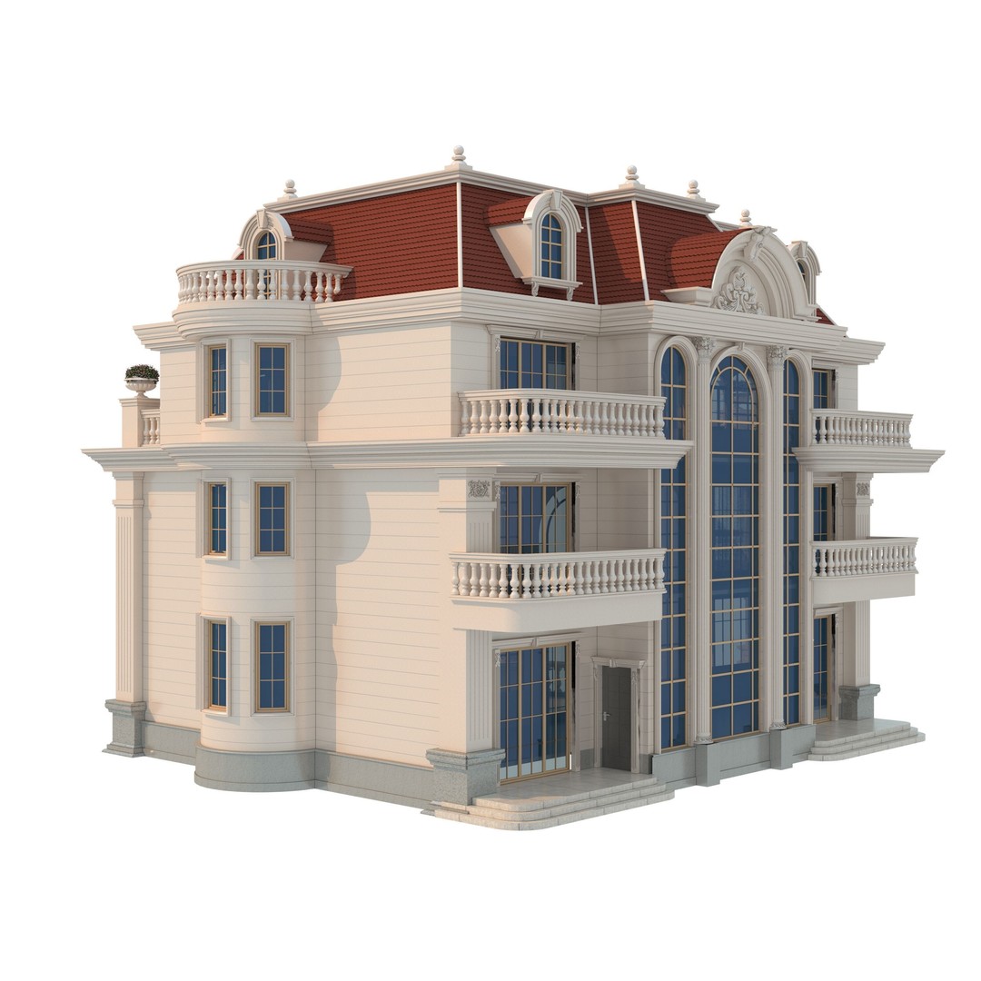 Luxury Villa 3D Model – High Poly Architectural Asset, FBX, OBJ - View 6