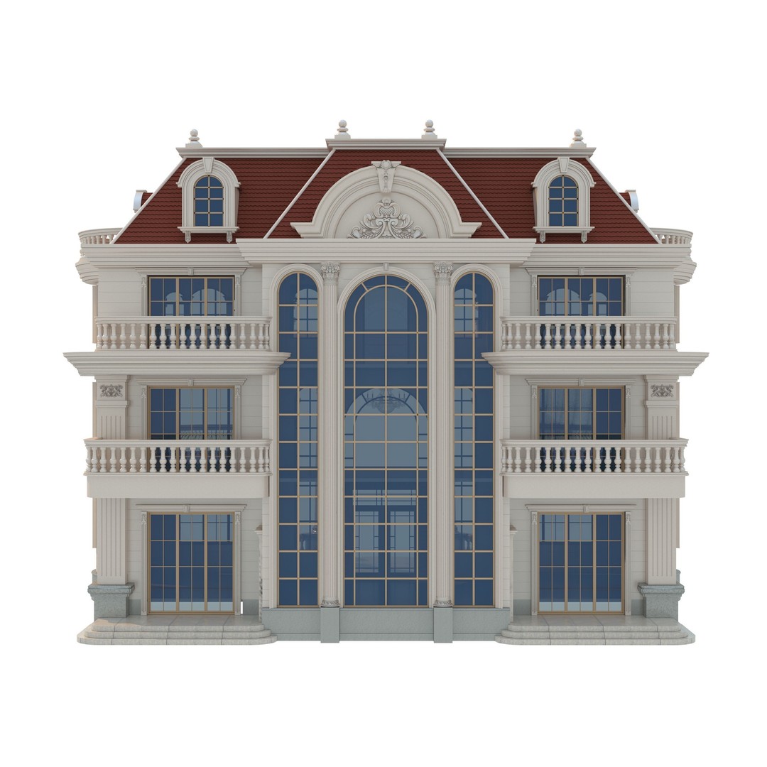 Luxury Villa 3D Model – High Poly Architectural Asset, FBX, OBJ - View 7