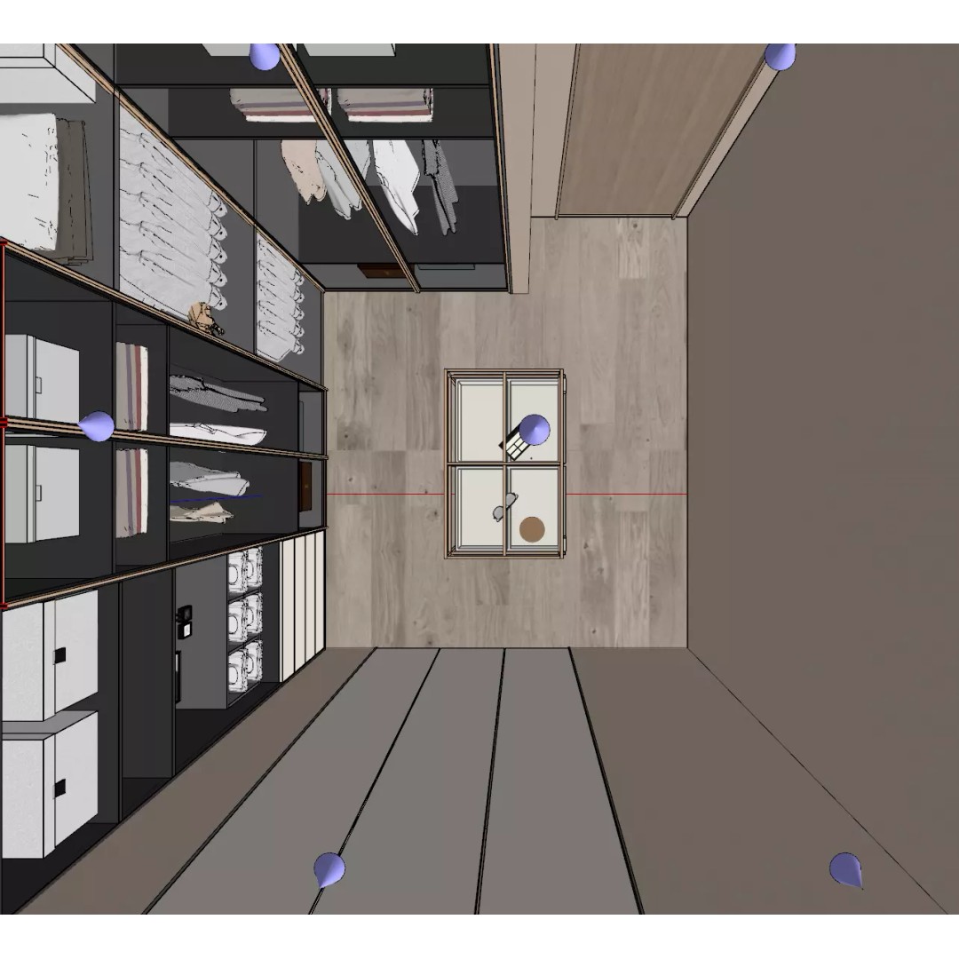 Luxury Walk-in Closet 3D Model – Modern Dressing Room with Storage, FBX