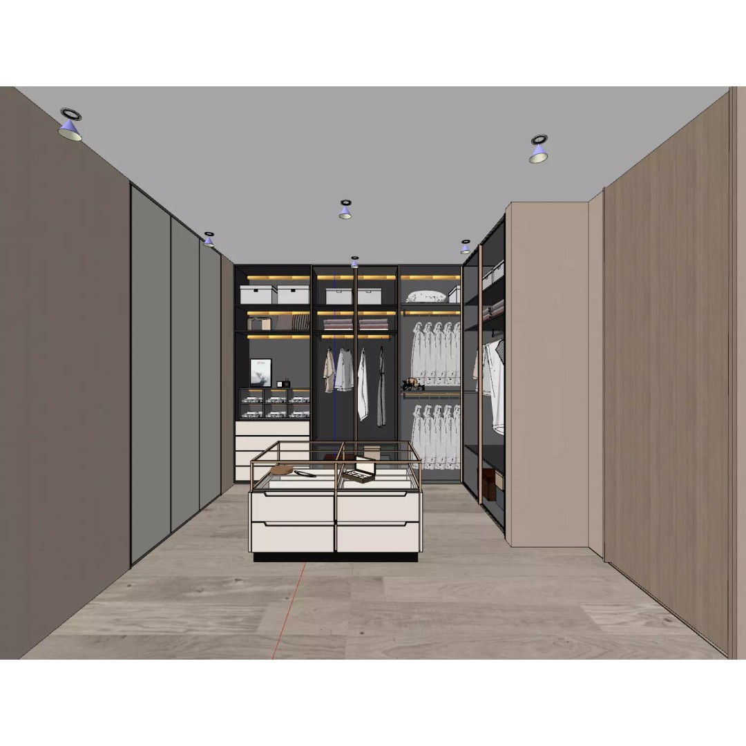 Luxury Walk-in Closet 3D Model – Modern Dressing Room with Storage, FBX - View 10