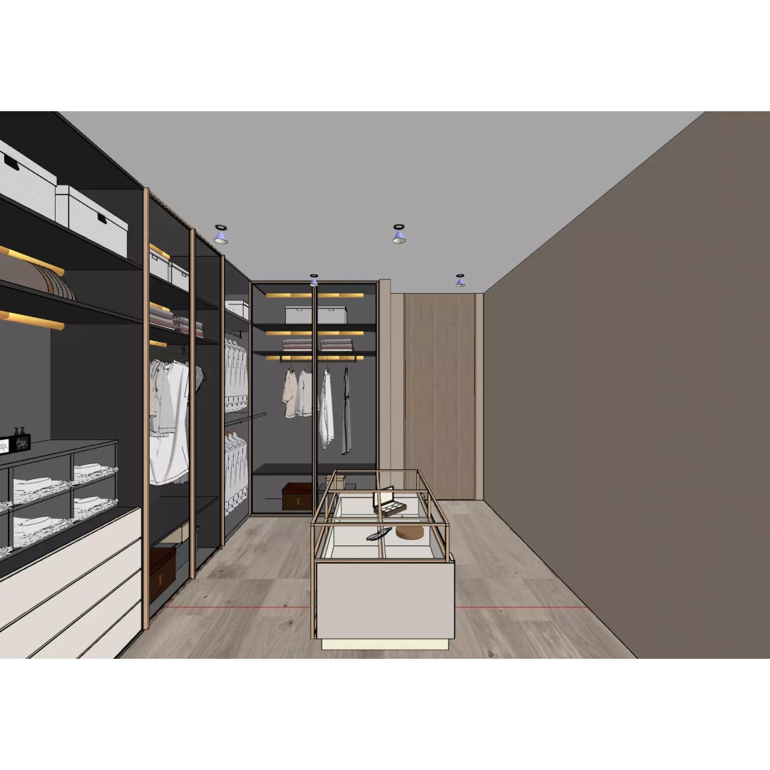 Luxury Walk-in Closet 3D Model – Modern Dressing Room with Storage, FBX - View 11
