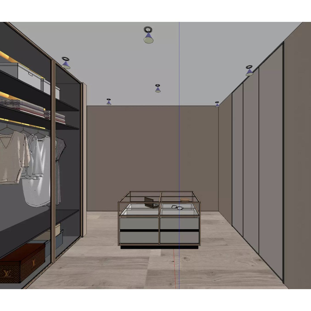 Luxury Walk-in Closet 3D Model – Modern Dressing Room with Storage, FBX - View 12