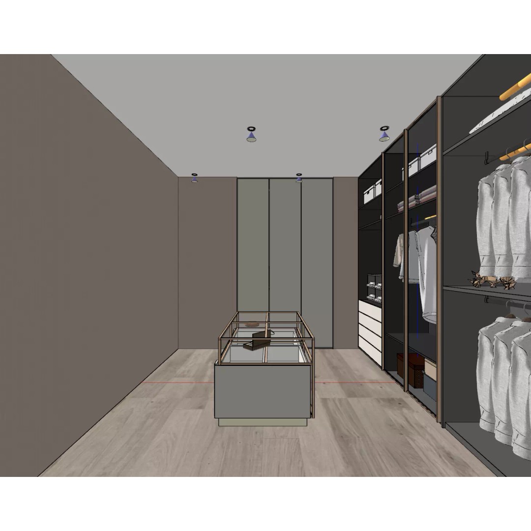 Luxury Walk-in Closet 3D Model – Modern Dressing Room with Storage, FBX - View 13